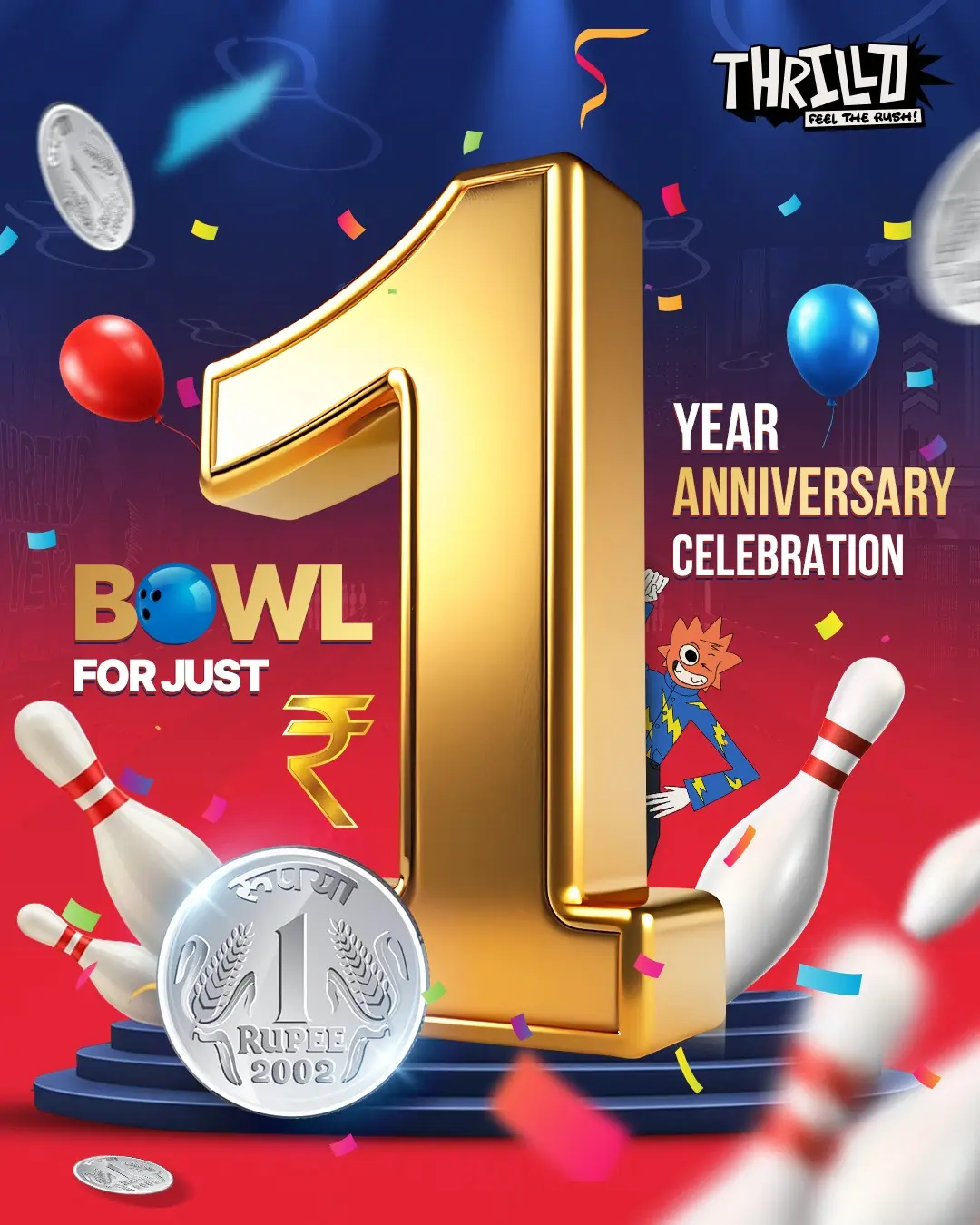 bowling at ₹1